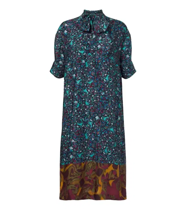 Dries Van Noten Printed tie-neck midi dress