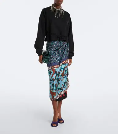 Dries Van Noten Cropped cotton jersey sweatshirt | Thumbnail 2 Dries Van Noten Cropped cotton jersey sweatshirt | Thumbnail 2