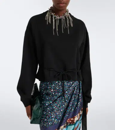 Dries Van Noten Cropped cotton jersey sweatshirt | Thumbnail 3 Dries Van Noten Cropped cotton jersey sweatshirt | Thumbnail 3