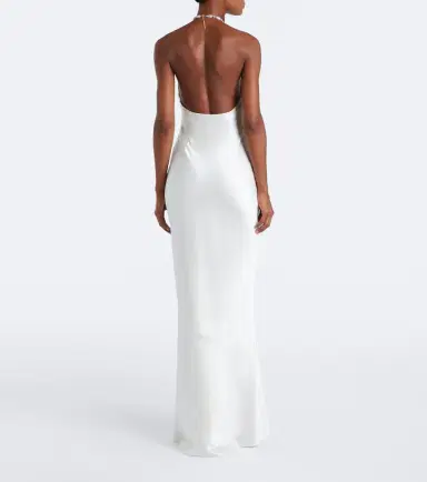 Retrofete Retrofête Anat beaded halterneck satin maxi dress | Thumbnail 3