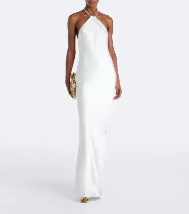Retrofete Retrofête Anat beaded halterneck satin maxi dress | Thumbnail 4