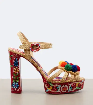 Dolce & Gabbana Printed woven platform sandals | Thumbnail 2