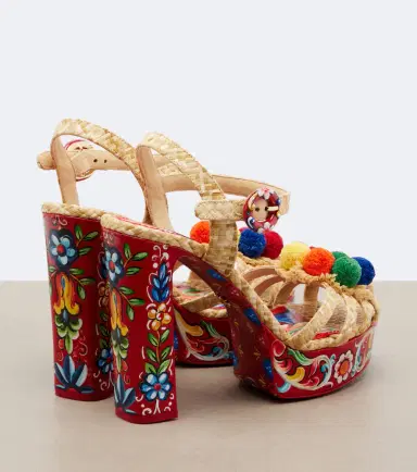Dolce & Gabbana Printed woven platform sandals | Thumbnail 3
