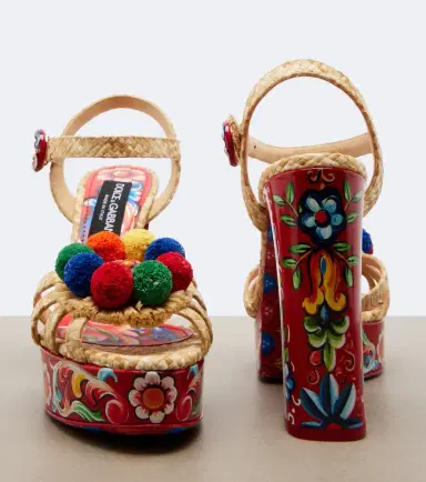 Dolce & Gabbana Printed woven platform sandals | Thumbnail 4
