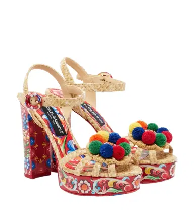 Dolce & Gabbana Printed woven platform sandals | Thumbnail 1