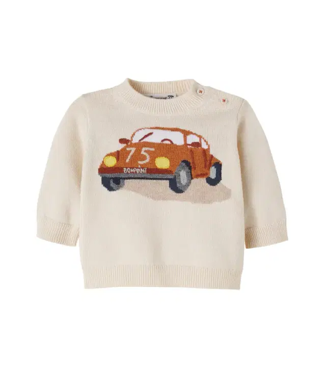 Bonpoint Baby Almire jacquard wool and cotton sweater