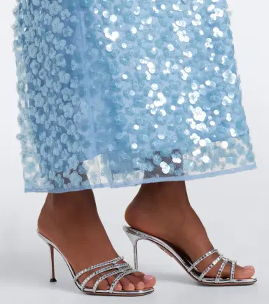 Aquazzura Sensation Crystal metallic leather mules | Thumbnail 5