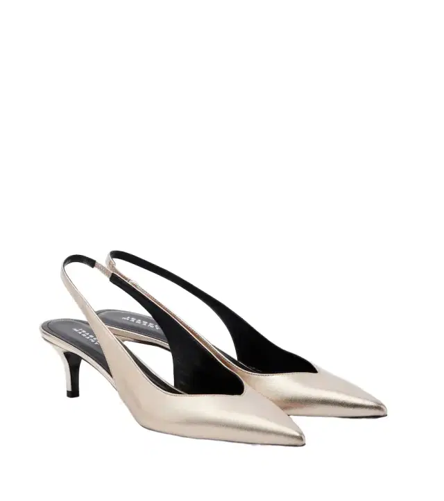 Isabel Marant Padim metallic leather slingback pumps