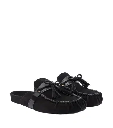 Isabel Marant Malvin leather-trimmed suede mules | Thumbnail 1 Isabel Marant Malvin leather-trimmed suede mules | Thumbnail 1