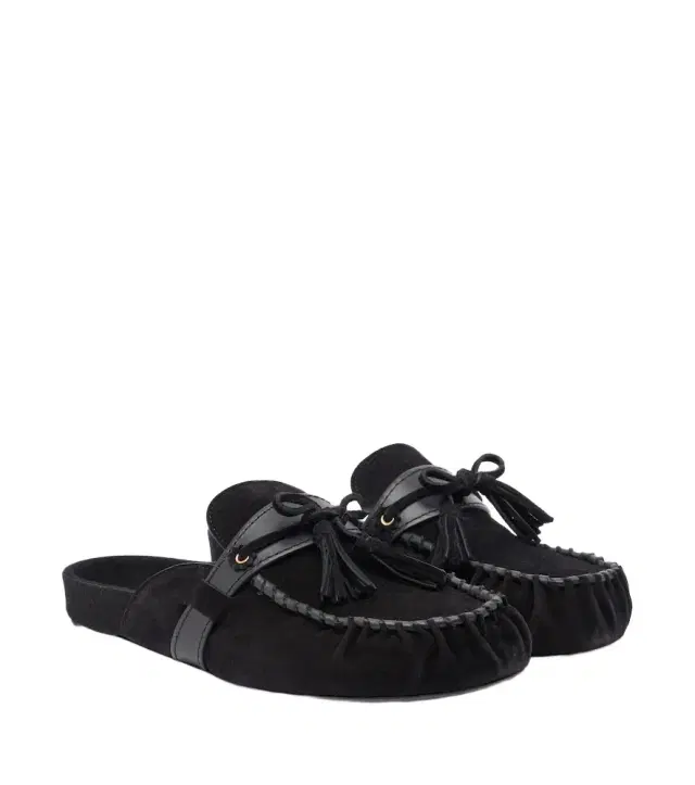 Isabel Marant Malvin leather-trimmed suede mules