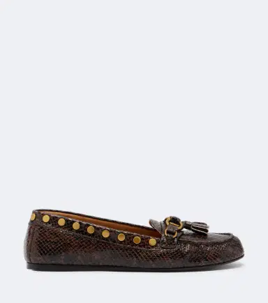 Isabel Marant Faxel snake-effect studded leather loafers | Thumbnail 2