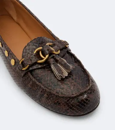Isabel Marant Faxel snake-effect studded leather loafers | Thumbnail 3
