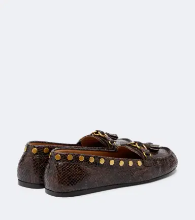 Isabel Marant Faxel snake-effect studded leather loafers | Thumbnail 4