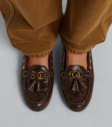 Isabel Marant Faxel snake-effect studded leather loafers | Thumbnail 5