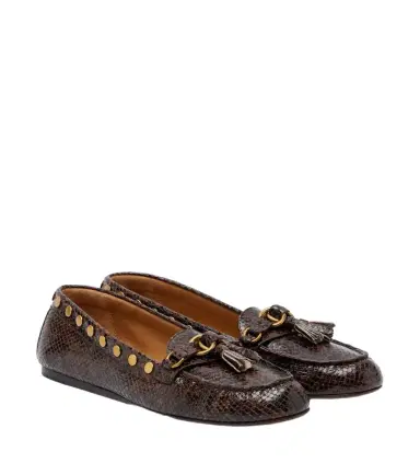 Isabel Marant Faxel snake-effect studded leather loafers | Thumbnail 1