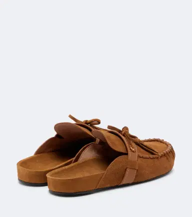 Isabel Marant Malvin leather-trimmed suede mules | Thumbnail 2
