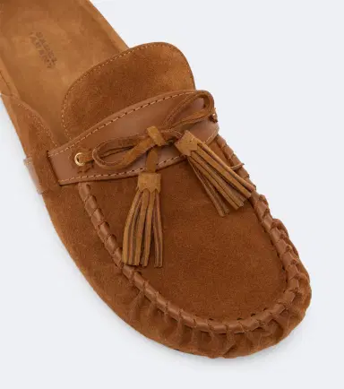 Isabel Marant Malvin leather-trimmed suede mules | Thumbnail 3