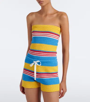 Posse Tammy striped cotton strapless top | Thumbnail 3