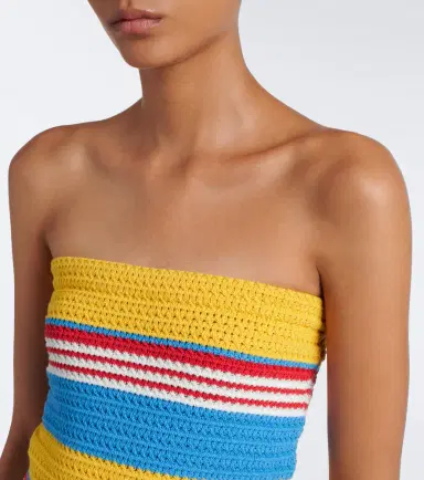 Posse Tammy striped cotton strapless top | Thumbnail 4