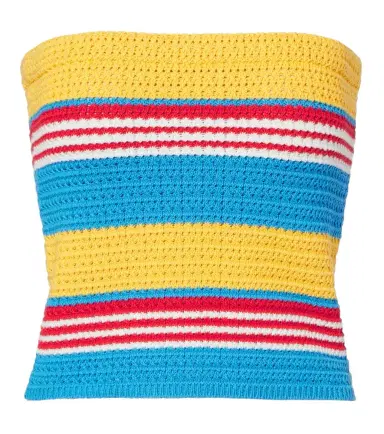 Posse Tammy striped cotton strapless top | Thumbnail 1