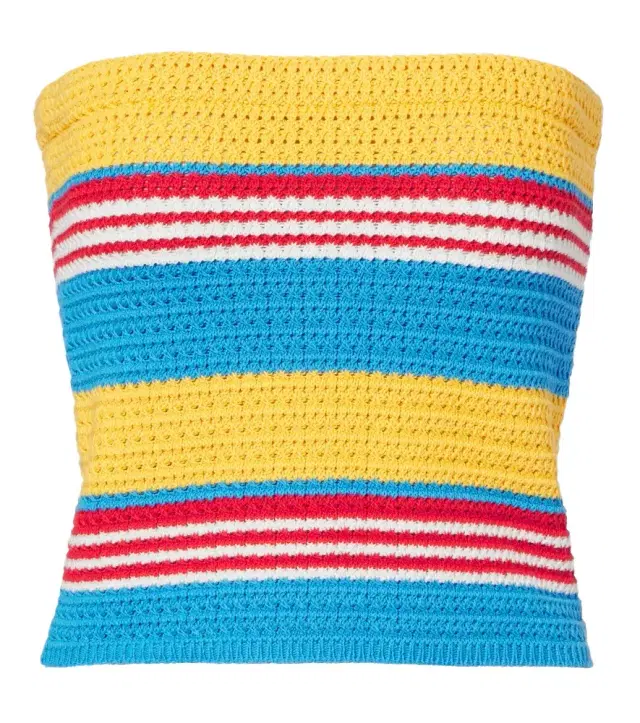 Posse Tammy striped cotton strapless top