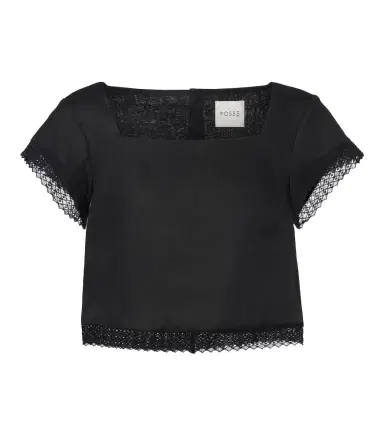 Posse Alfie cropped embroidered linen top | Thumbnail 1 Posse Alfie cropped embroidered linen top | Thumbnail 1