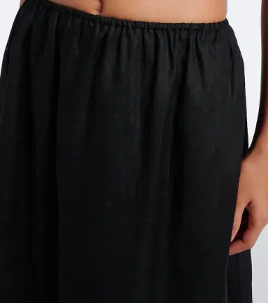 Posse Alfie embroidered linen midi skirt | Thumbnail 3