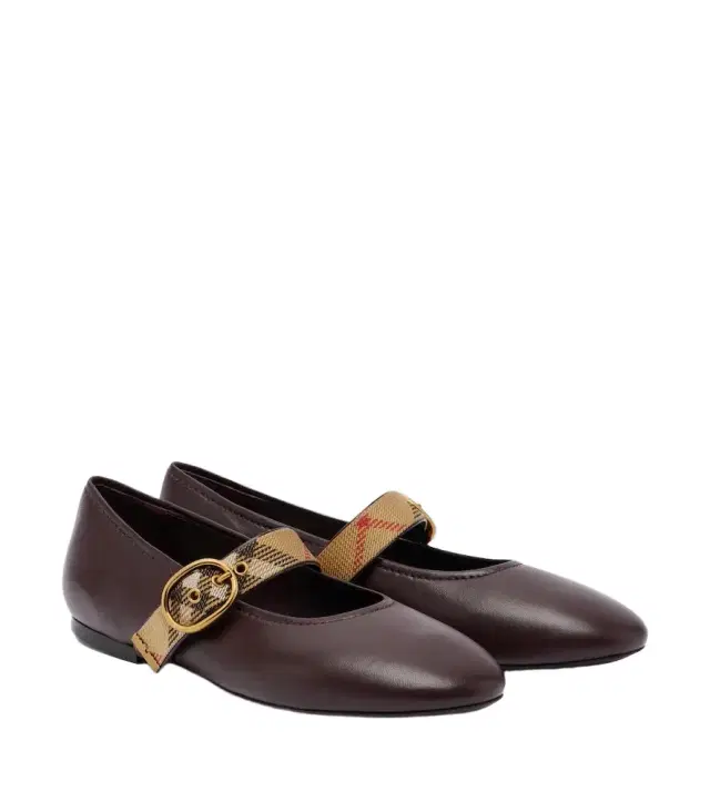 Burberry Check leather Mary Jane flats