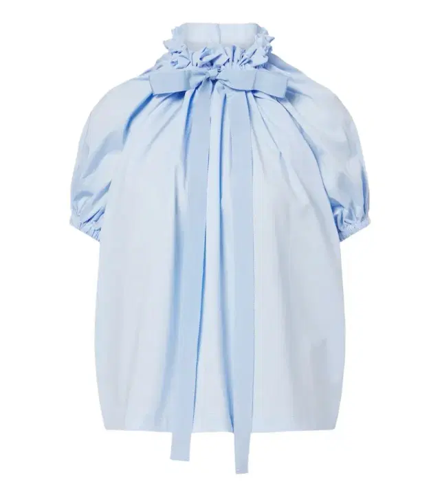 Patou Bow-detail gathered cotton jersey top