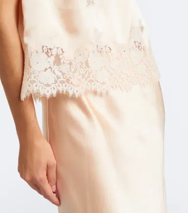 DÔEN Dôen Viviane lace-trimmed silk satin top | Thumbnail 2