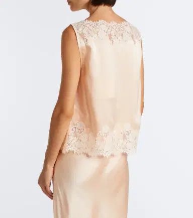 DÔEN Dôen Viviane lace-trimmed silk satin top | Thumbnail 5