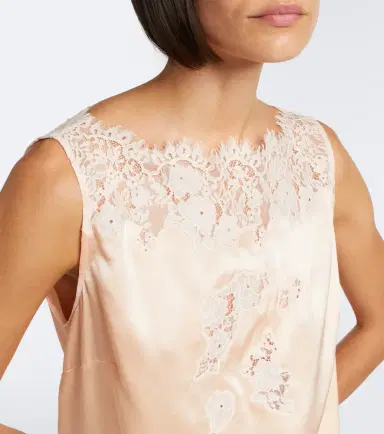 DÔEN Dôen Viviane lace-trimmed silk satin top | Thumbnail 6