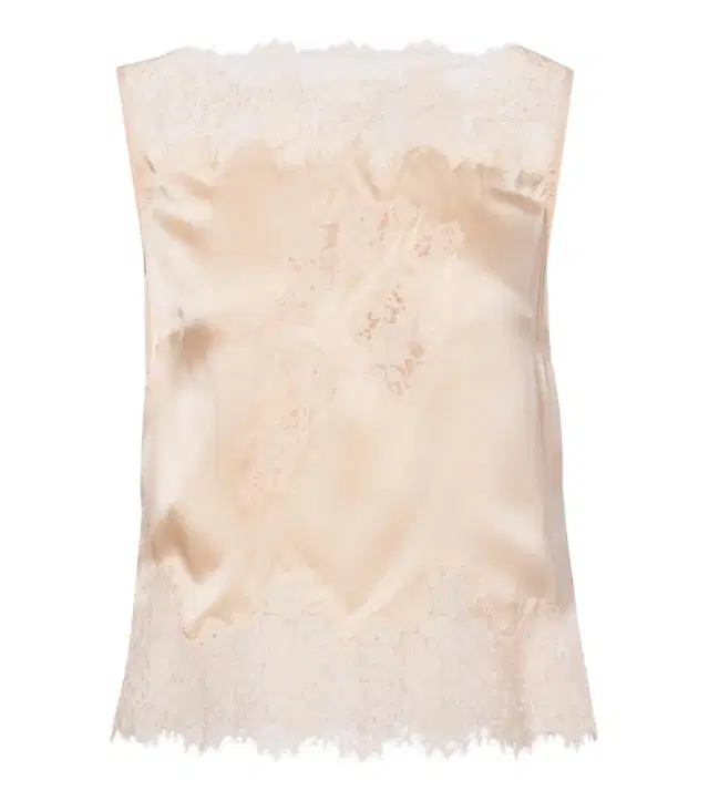Doen Dôen Viviane lace-trimmed silk satin top