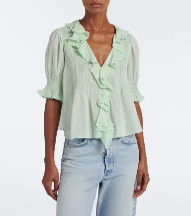 Doen Dôen Henri ruffled cotton top | Thumbnail 2