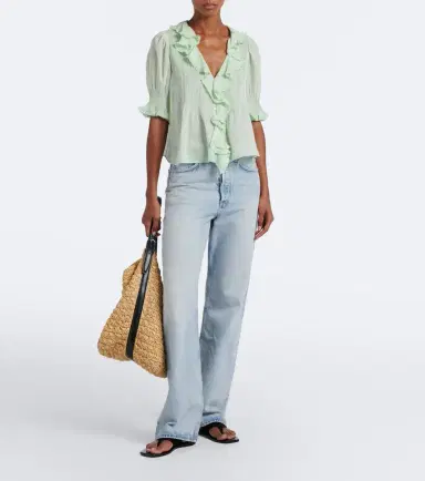 Doen Dôen Henri ruffled cotton top | Thumbnail 4