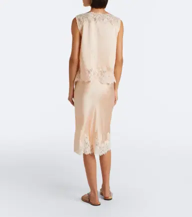 DÔEN Dôen Elowette lace-trimmed silk satin slip skirt | Thumbnail 4