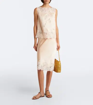 DÔEN Dôen Elowette lace-trimmed silk satin slip skirt | Thumbnail 5