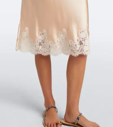 DÔEN Dôen Elowette lace-trimmed silk satin slip skirt | Thumbnail 6