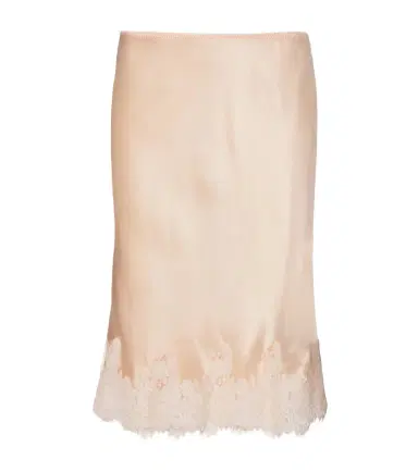 DÔEN Dôen Elowette lace-trimmed silk satin slip skirt | Thumbnail 1
