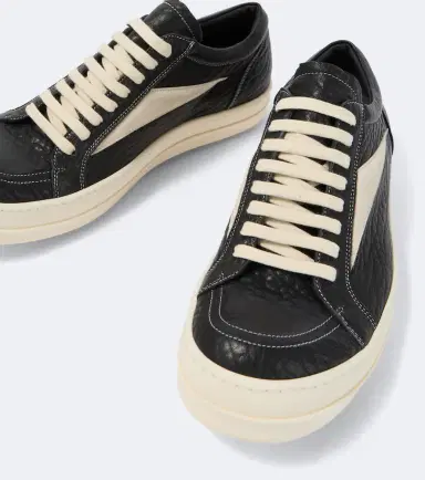 Rick Owens Vintage suede-trimmed leather sneakers | Thumbnail 2 Rick Owens Vintage suede-trimmed leather sneakers | Thumbnail 2