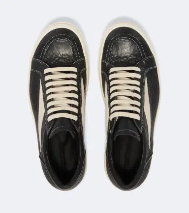 Rick Owens Vintage suede-trimmed leather sneakers | Thumbnail 4 Rick Owens Vintage suede-trimmed leather sneakers | Thumbnail 4