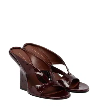 Dries Van Noten Patent leather wedge mules | Thumbnail 1