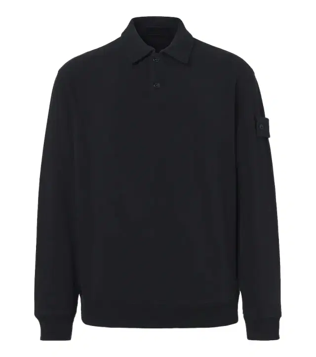 Stone Island Ghost cotton blend jersey polo sweatshirt
