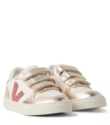 Veja Kids V-90 leather sneakers | Thumbnail 1