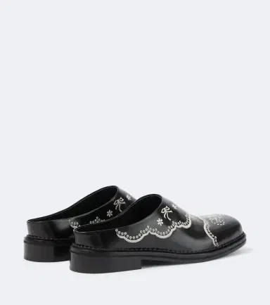 Simone Rocha Embroidered floral leather mules | Thumbnail 2