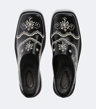 Simone Rocha Embroidered floral leather mules | Thumbnail 5
