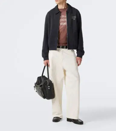 Acne Studios Logo cotton-blend zip-up sweatshirt | Thumbnail 3