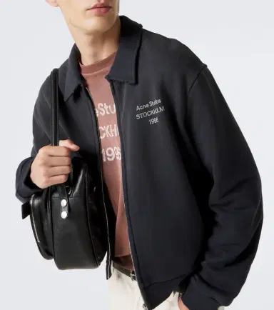 Acne Studios Logo cotton-blend zip-up sweatshirt | Thumbnail 4