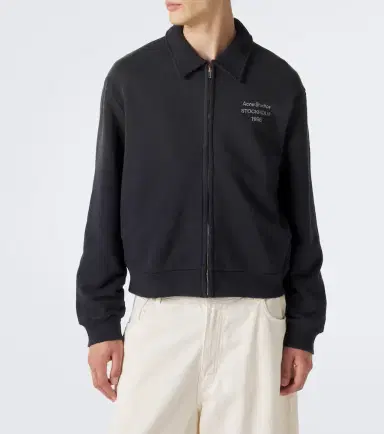 Acne Studios Logo cotton-blend zip-up sweatshirt | Thumbnail 5