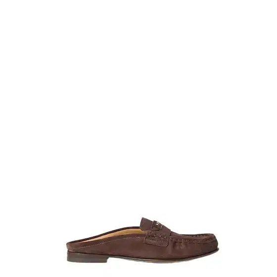 Fendi Moccasin-style sabots with rounded toe and soft gathers